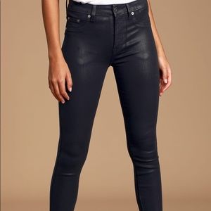BLACK COATED SKINNY JEANS